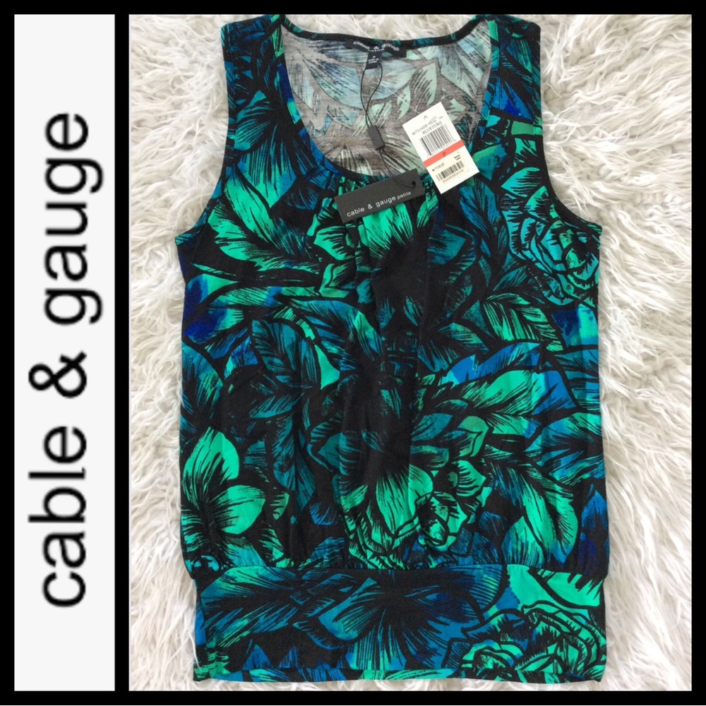 NWT Cable & Gauge Tropical Blouson Tank Top